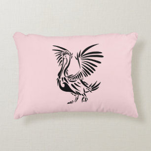 Tribale Pelican Art over roze Accent Kussen