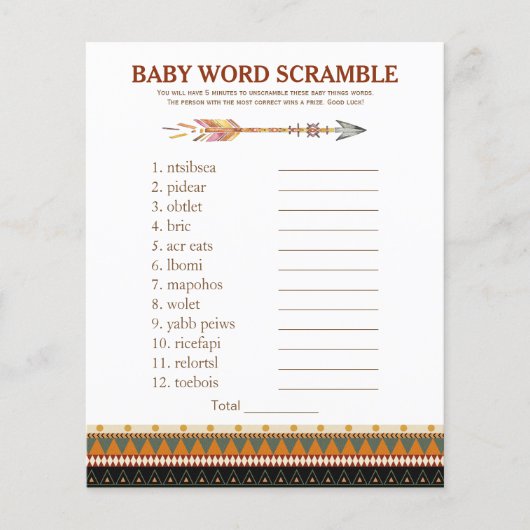 Tribale Pijl Baby Shower Spellen (Voorkant)