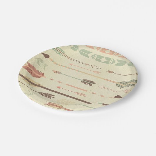 Tribale pijl standaard  trendy modern papieren bordje (Gekanteld)
