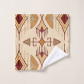 Tribale pijlen, abrikozen, Bourgogne, Tan Bad Handdoek (Wasdoekje)