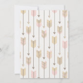 Tribale pijlen Baby shower Blush roze en Tan Kaart (Achterkant)