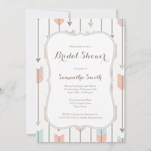 Tribale pijlen Bridal Shower Invitation Kaart (Voorkant)