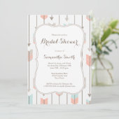 Tribale pijlen Bridal Shower Invitation Kaart (Staand voorkant)