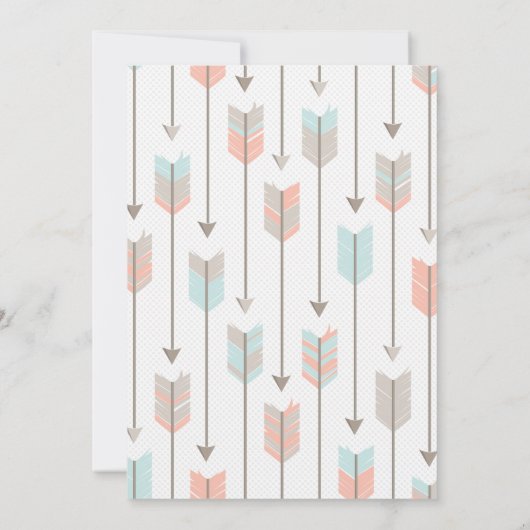 Tribale pijlen Bridal Shower Invitation Kaart (Achterkant)