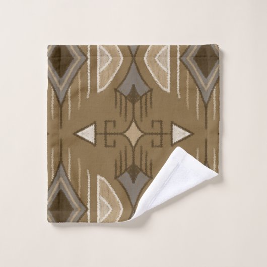 Tribale pijlen, bruin, room, grijs bad handdoek (Wasdoekje)