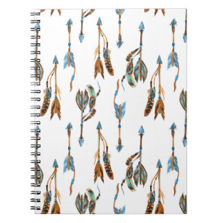 Tribale pijlen: waterverf illustratie. notitieboek