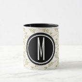 Tribale pijlen | Zwart monogram Mok (Midden)