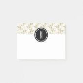 Tribale pijlen | Zwart monogram Post-it® Notes (Voorkant)