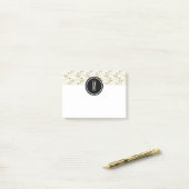 Tribale pijlen | Zwart monogram Post-it® Notes (Op bureau)