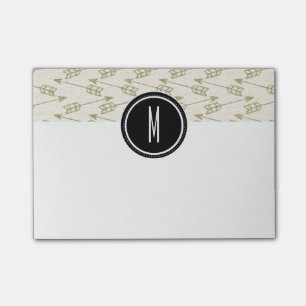 Tribale pijlen   Zwart monogram Post-it® Notes