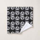 Tribale piramide zwart-wit afwisselende Tegel Bad Handdoek (Wasdoekje)