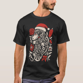 Tribale Platypus Kerst – Tattoo-Geïnspireerd T-shirt