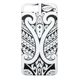 Tribale polynesiaanse tatoeage met Samoaanse eleme iPhone 8/7 Plus Hoesje