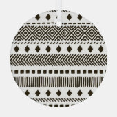 Tribale ritmes: etnische geometrische patronen glas ornament (Achterkant)