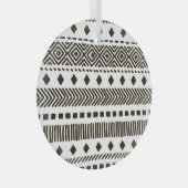 Tribale ritmes: etnische geometrische patronen glas ornament (Voorkant Rechts)