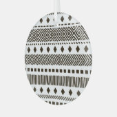 Tribale ritmes: etnische geometrische patronen glas ornament (Voorkant links)