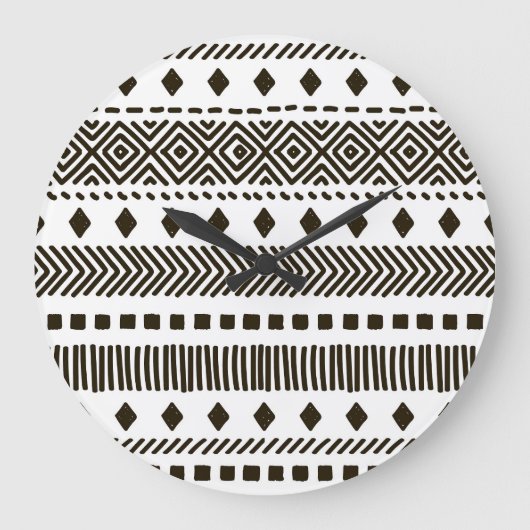 Tribale ritmes: etnische geometrische patronen grote klok (Voorkant)