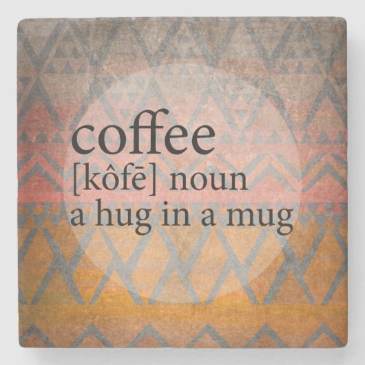 Tribale Sandstone Tile Coffee Hug in een Mok Quote Stenen Onderzetter (Voorkant)
