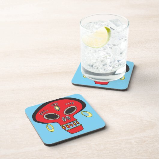 Tribale schedel bier onderzetter (Rechterzijde)