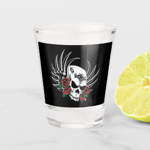 Tribale schedel met Rozen Shot Glas