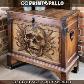 Tribale schedel op perkament tissuepapier