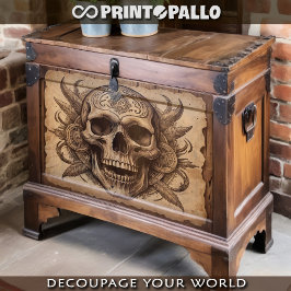 Tribale schedel op perkament tissuepapier