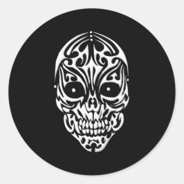 Tribale schedel ronde sticker