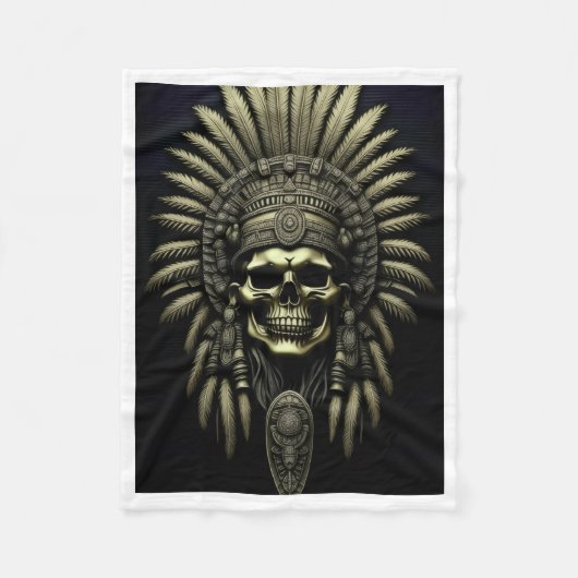 Tribale Schedel Sherpa Deken (Voorkant)