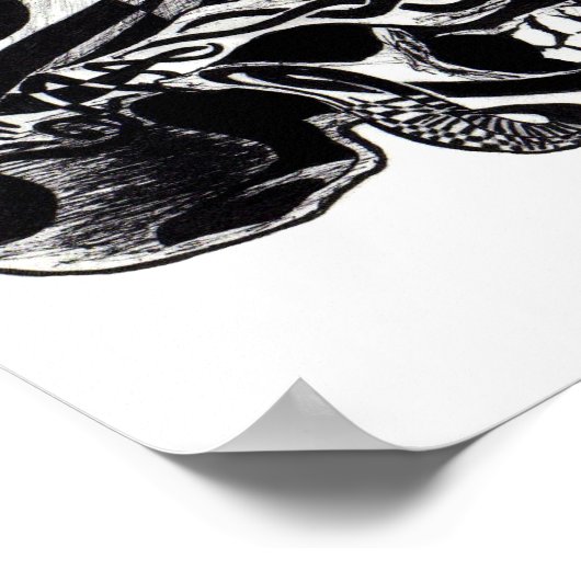 Tribale schedel (Tattoos) Poster (Hoek)