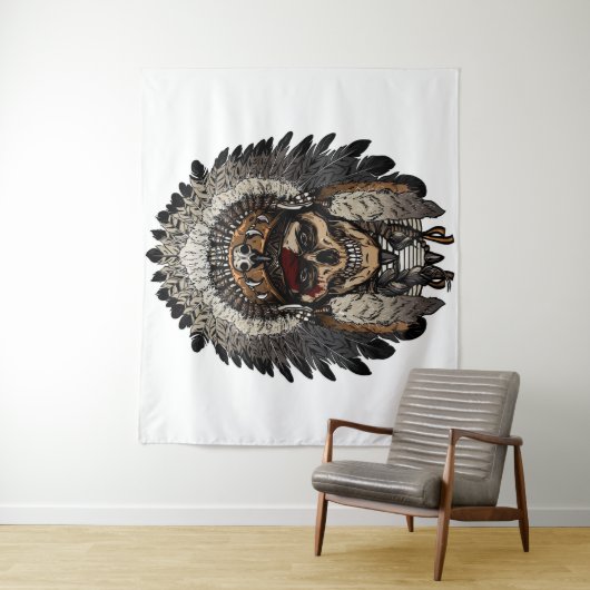 Tribale schedel wandkleed (In situ)