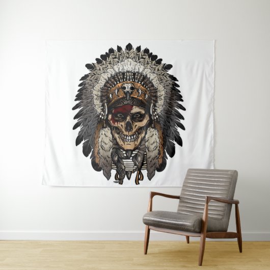 Tribale schedel wandkleed (In Situ (horizontaal))