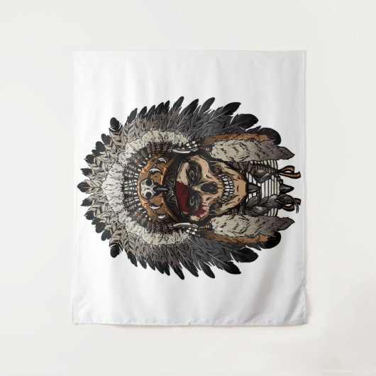 Tribale schedel wandkleed (Voorkant)