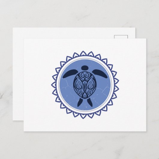 Tribale schildpad briefkaart (Voorkant / Achterkant)