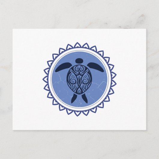 Tribale schildpad briefkaart (Voorkant)