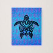 Tribale schildpad Hibiscus Legpuzzel (Verticaal)