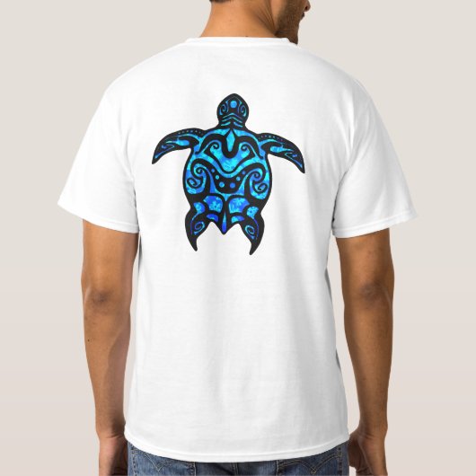 Tribale schildpad Hibiscus T-shirt (Achterkant)