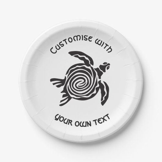 Tribale Schildpad Ontwerp Aangepaste Tekst Papieren Bordje (Voorkant)