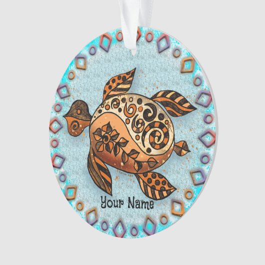 Tribale schildpad ornament (voorkant)