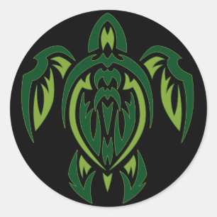 Tribale schildpad ronde sticker