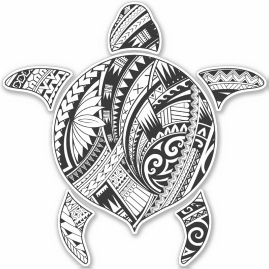 Tribale schildpad sticker (Voorkant)