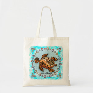 Tribale schildpad tote bag