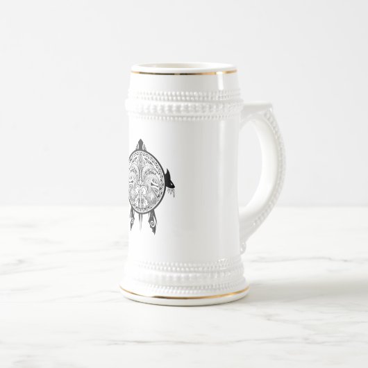 Tribale schildpadden Tattoo Bierpul (Voorkant rechts)