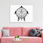 Tribale schildpadden Tattoo Canvas Afdruk (Insitu (Woonkamer))