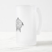 Tribale schildpadden Tattoo Matglas Bierpul (Voorkant rechts)