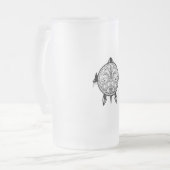 Tribale schildpadden Tattoo Matglas Bierpul (Voorkant links)