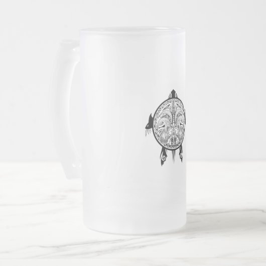 Tribale schildpadden Tattoo Matglas Bierpul (Voorkant links)