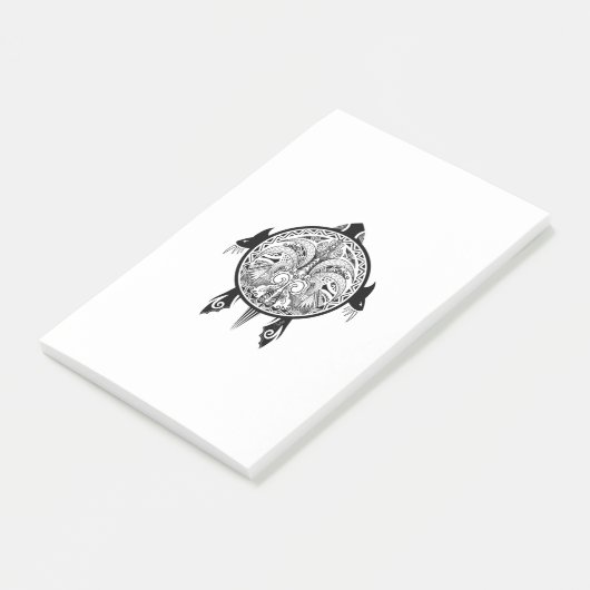 Tribale schildpadden Tattoo Post-it® Notes (Schuin)