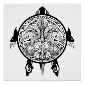 Tribale schildpadden Tattoo Poster (Voorkant)
