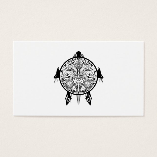 Tribale schildpadden Tattoo Visitekaartjes (Voorkant)
