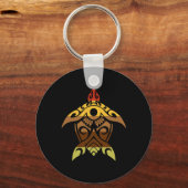 Tribale schildpadden Thanksgiving Dag Cool Polynes Sleutelhanger (Voorkant)